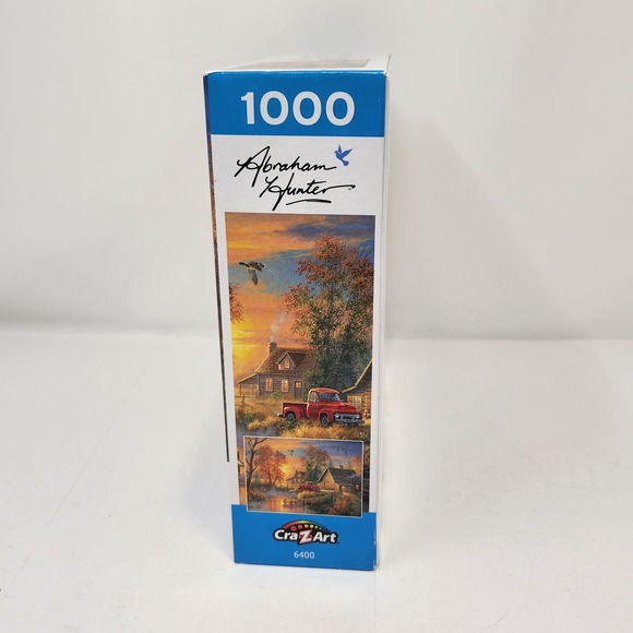 Cra Z Art Abraham Hunter Autumn Mist 1000 Piece Jigsaw Puzzle Cabin Water Nature - Picture 2 of 3